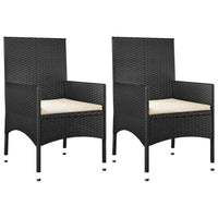 Set Divani da Giardino 4 pz con Cuscini Nero in Polyrattan 319500