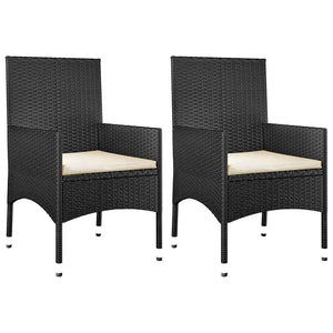 Set Divani da Giardino 4 pz con Cuscini Nero in Polyrattan 319500