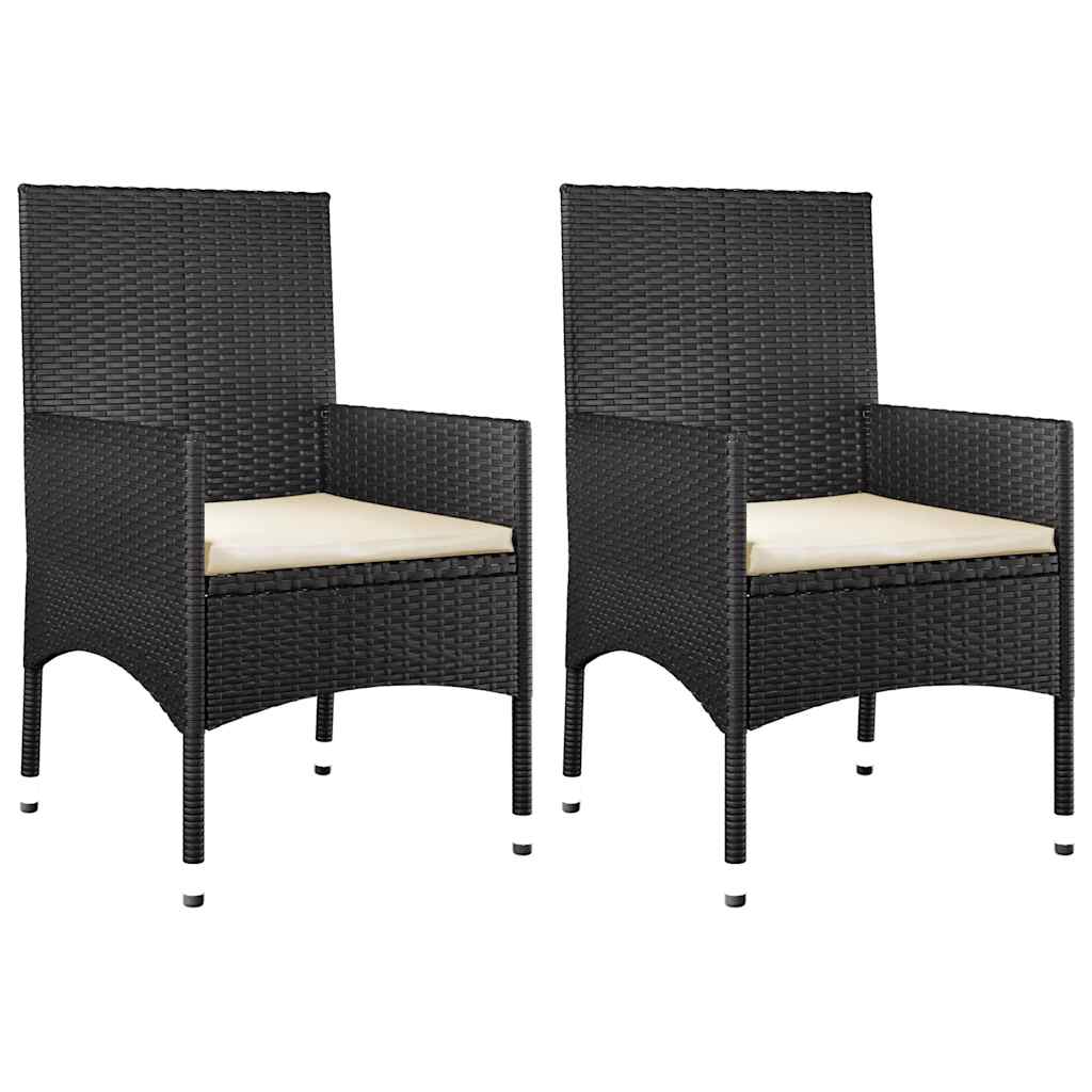 Set Divani da Giardino 4 pz con Cuscini Nero in Polyrattan 319500