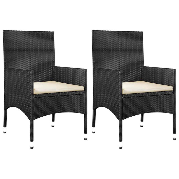 Set Divani da Giardino 4 pz con Cuscini Nero in Polyrattan 319500