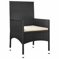 Set Divani da Giardino 4 pz con Cuscini Nero in Polyrattan 319500