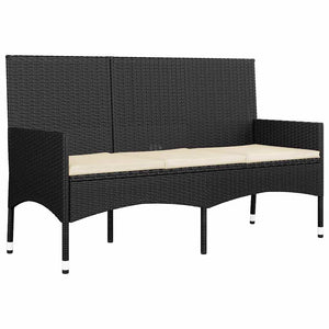 Set Divani da Giardino 4 pz con Cuscini Nero in Polyrattan 319500
