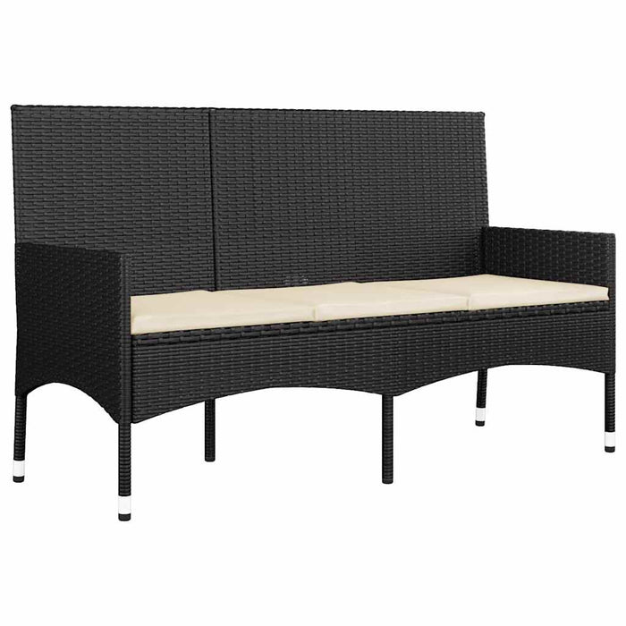 Set Divani da Giardino 4 pz con Cuscini Nero in Polyrattan 319500