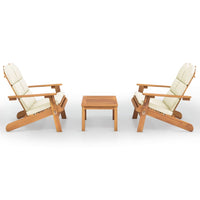 Set Salotto da Giardino Adirondack 3pz Legno Massello di Acacia