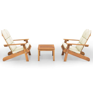 Set Salotto da Giardino Adirondack 3pz Legno Massello di Acacia