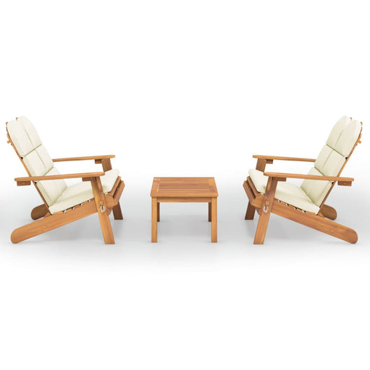 Set Salotto da Giardino Adirondack 3pz Legno Massello di Acacia