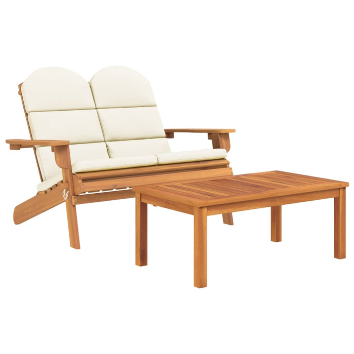 Set Salotto da Giardino Adirondack 3pz Legno Massello di Acacia