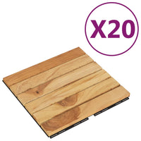 Piastrelle Esterni 20pz 30x30 cm Massello Teak Motivo Verticale 3152102