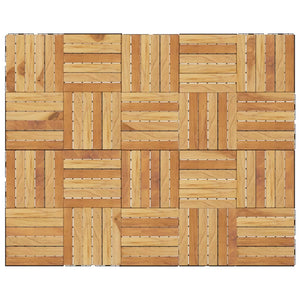 Piastrelle Esterni 20pz 30x30 cm Massello Teak Motivo Verticale 3152102