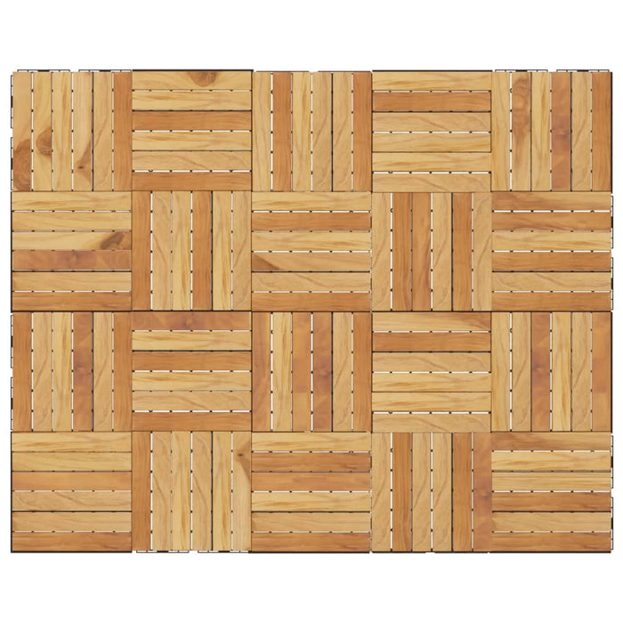 Piastrelle Esterni 20pz 30x30 cm Massello Teak Motivo Verticale 3152102