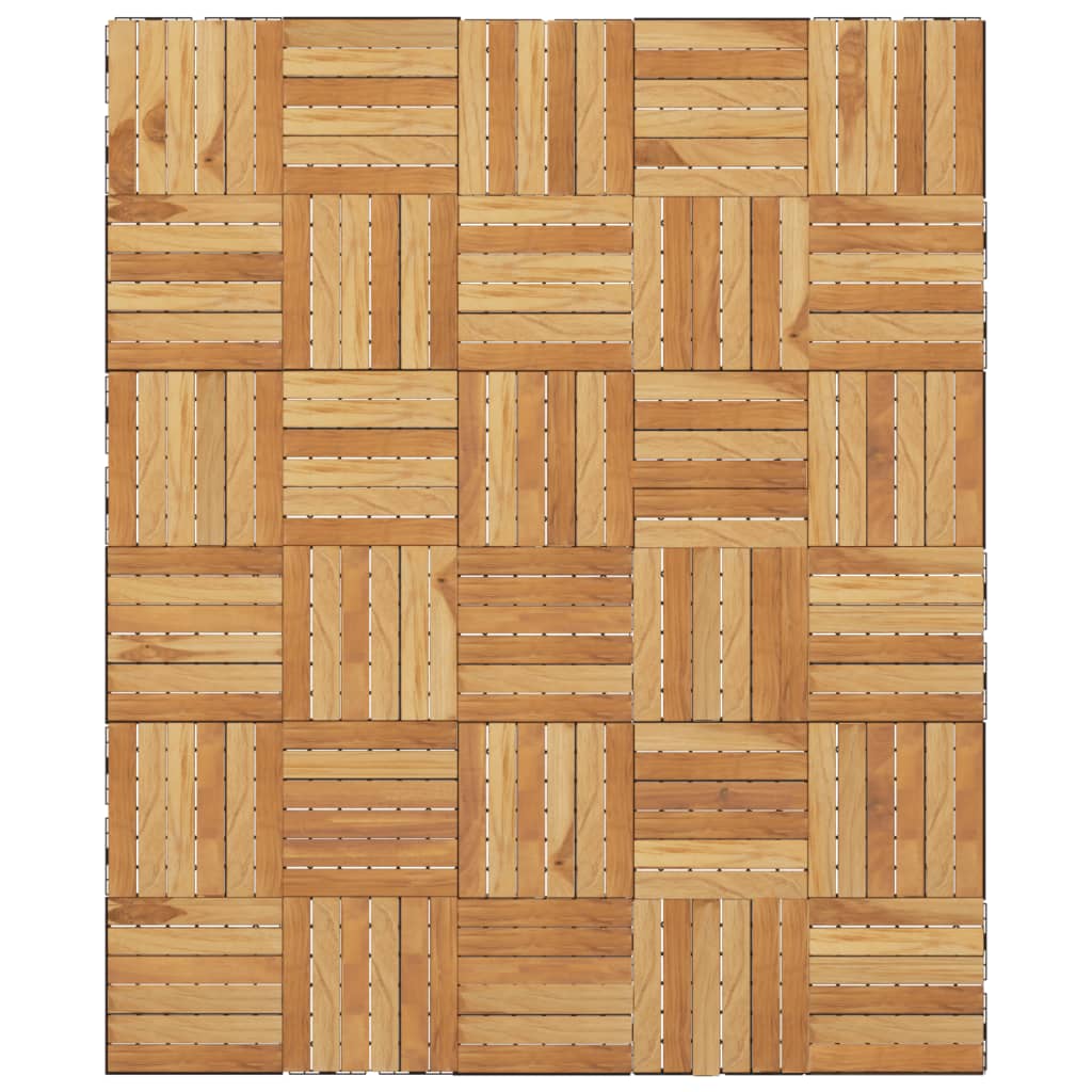 Piastrelle Esterni 30pz 30x30 cm Massello Teak Motivo Verticale 3152103