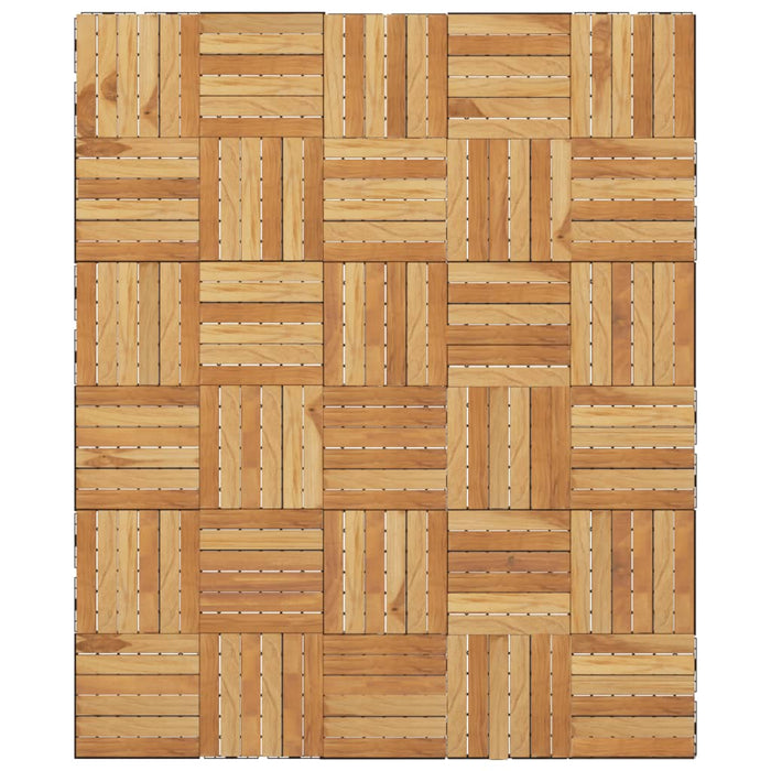Piastrelle Esterni 30pz 30x30 cm Massello Teak Motivo Verticale 3152103