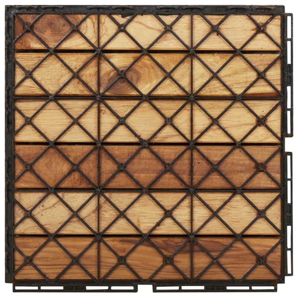 Piastrelle Esterni 30pz 30x30 cm Massello Teak Motivo Verticale 3152103