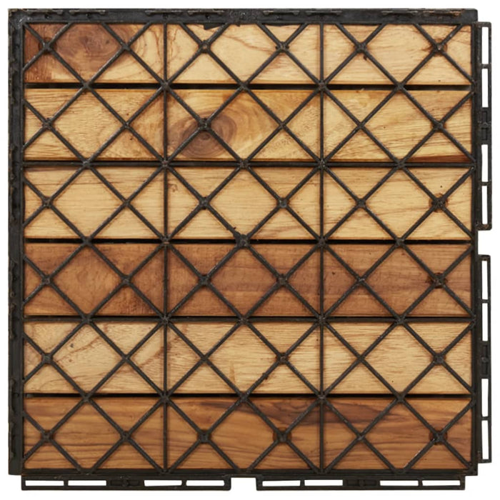 Piastrelle Esterni 30pz 30x30 cm Massello Teak Motivo Verticale 3152103