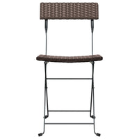 Sedie Pieghevoli da Bistrò 4 pz Marroni Polyrattan e Acciaio