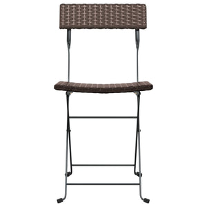 Sedie Pieghevoli da Bistrò 4 pz Marroni Polyrattan e Acciaio