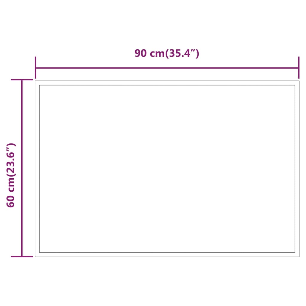 Specchio da Bagno con Luci LED 60x90 cm