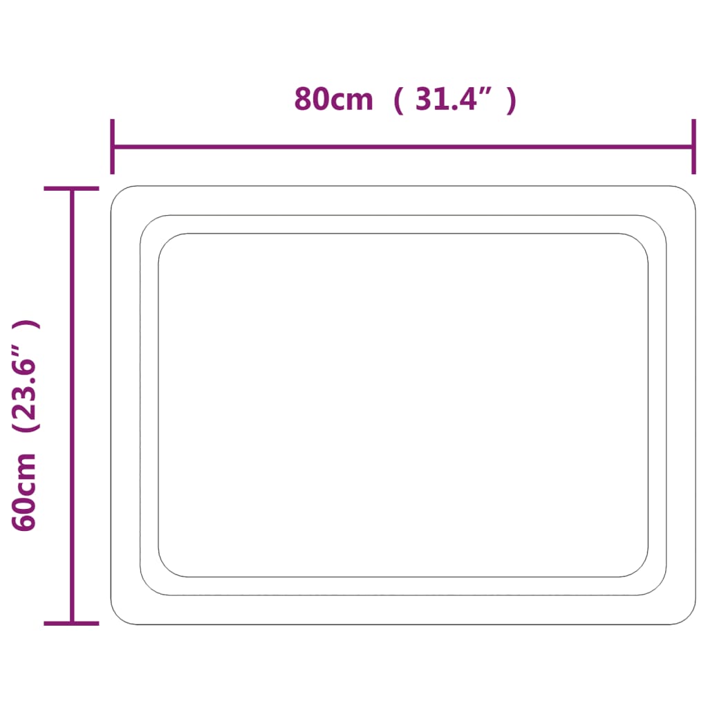 Specchio da Bagno con Luci LED 60x80 cm 3154096