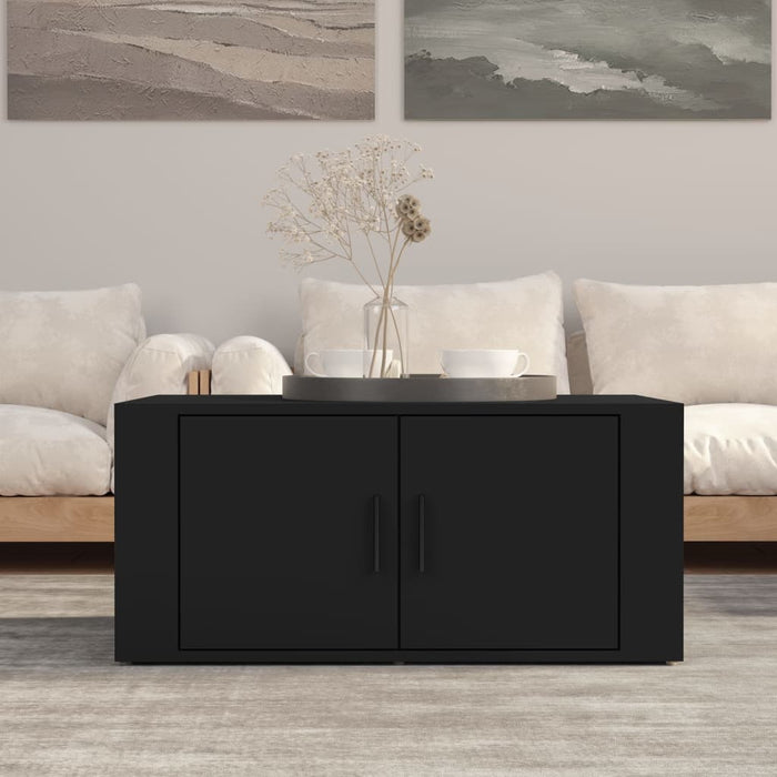 Tavolino da Salotto Nero 80x50x36 cm in Legno Multistrato 816513
