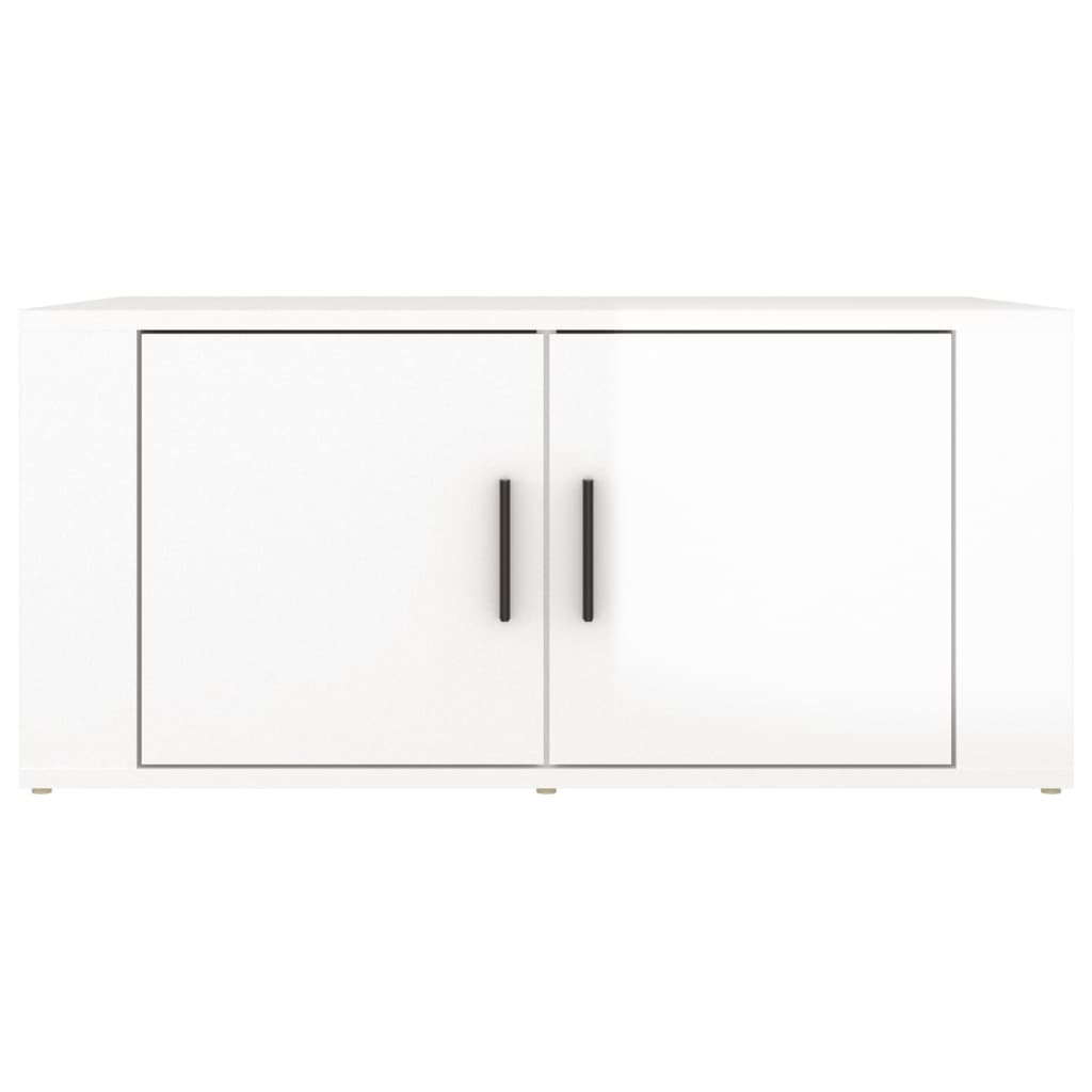 Tavolino da Salotto Bianco Lucido 80x50x36cm Legno Multistrato 816514