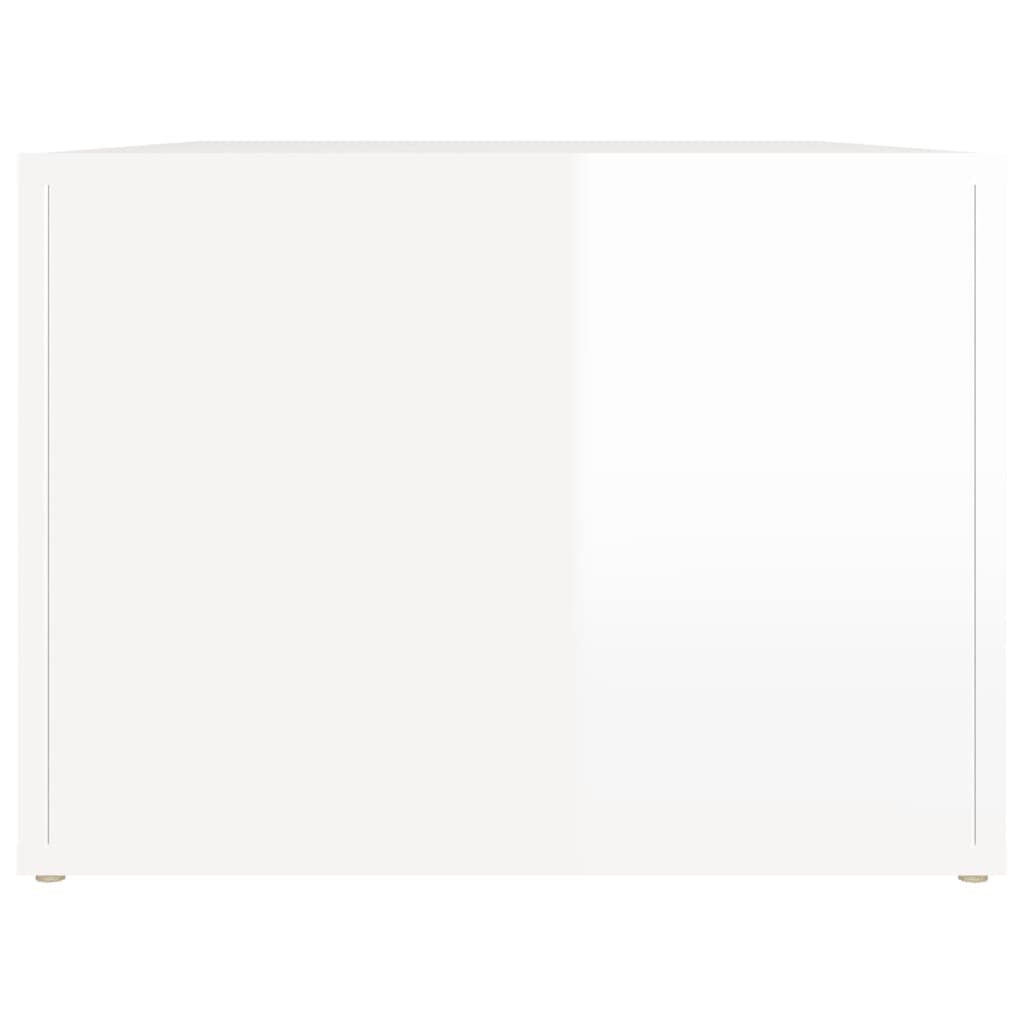 Tavolino da Salotto Bianco Lucido 80x50x36cm Legno Multistrato 816514