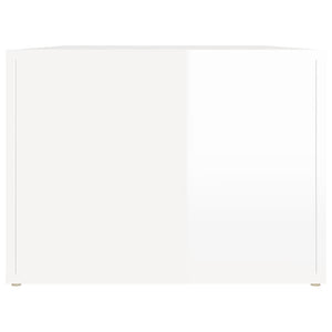 Tavolino da Salotto Bianco Lucido 80x50x36cm Legno Multistrato 816514
