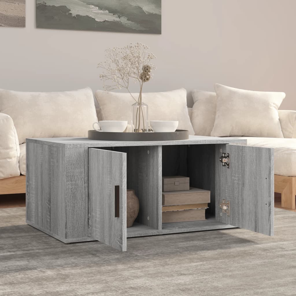 Tavolino da Salotto Grigio Sonoma 80x50x36 cm Legno Multistrato 816518