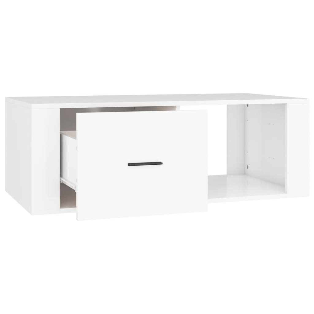 Tavolino da Salotto Bianco 100x50,5x35 cm in Legno Multistrato 816536