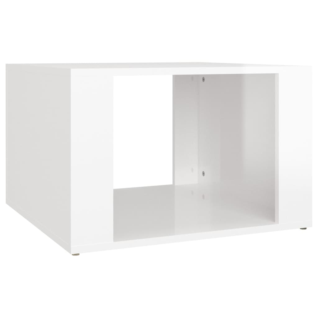 Comodino Bianco Lucido 57x55x36 cm in Legno Multistrato 816554