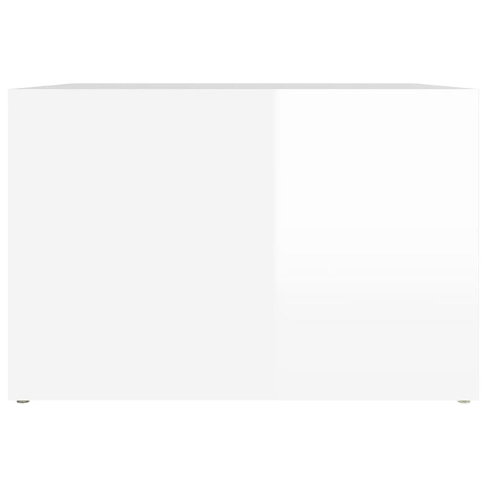 Comodino Bianco Lucido 57x55x36 cm in Legno Multistrato 816554