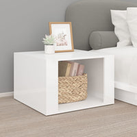 Comodino Bianco Lucido 57x55x36 cm in Legno Multistrato 816554