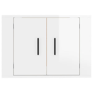 Mobile Porta TV a Parete Bianco Lucido 57x34,5x40 cm