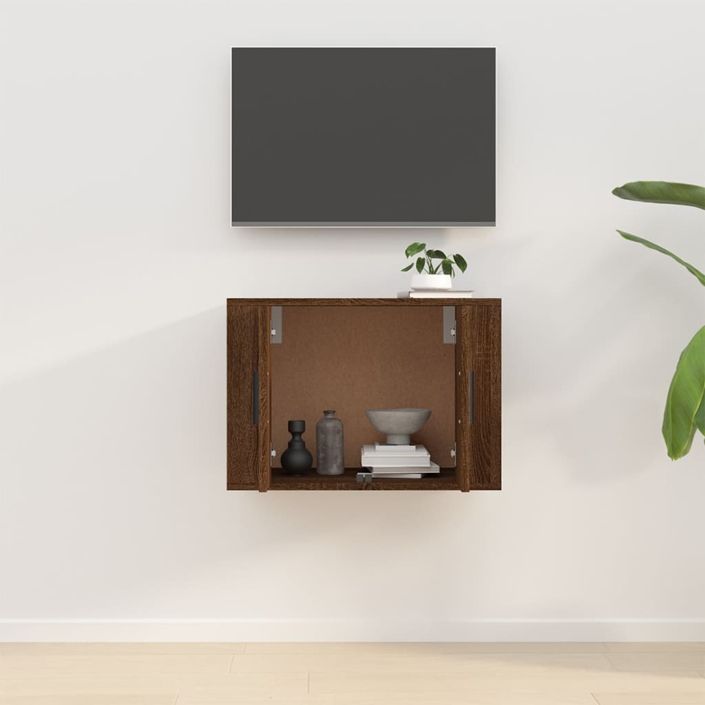Mobile Porta TV a Parete-Mobile per TV-Credenza TV Rovere Marrone 57x34,5x40 cm