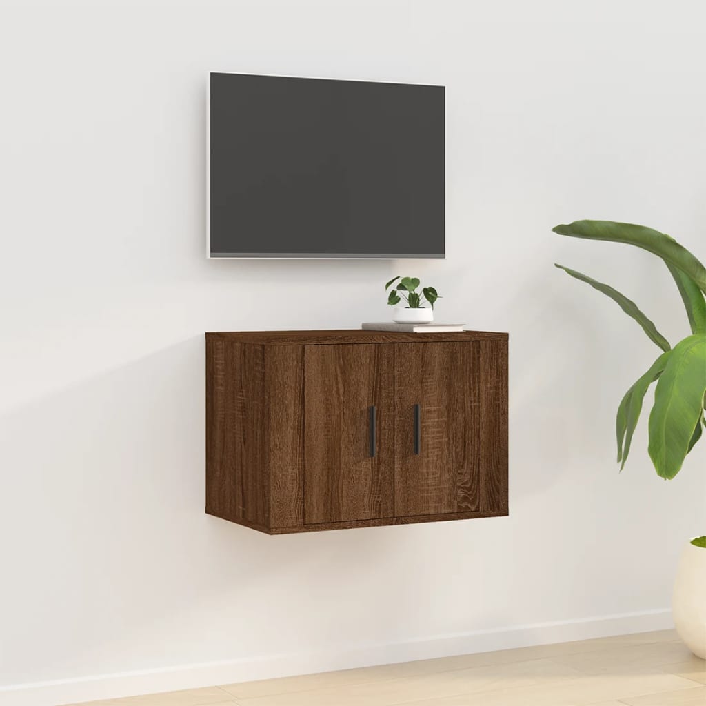Mobile Porta TV a Parete-Mobile per TV-Credenza TV Rovere Marrone 57x34,5x40 cm