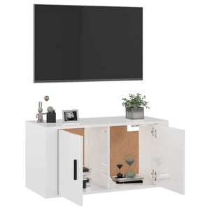 Mobile Porta TV a Parete bianco lucido 80x34,5x40 cm 816626