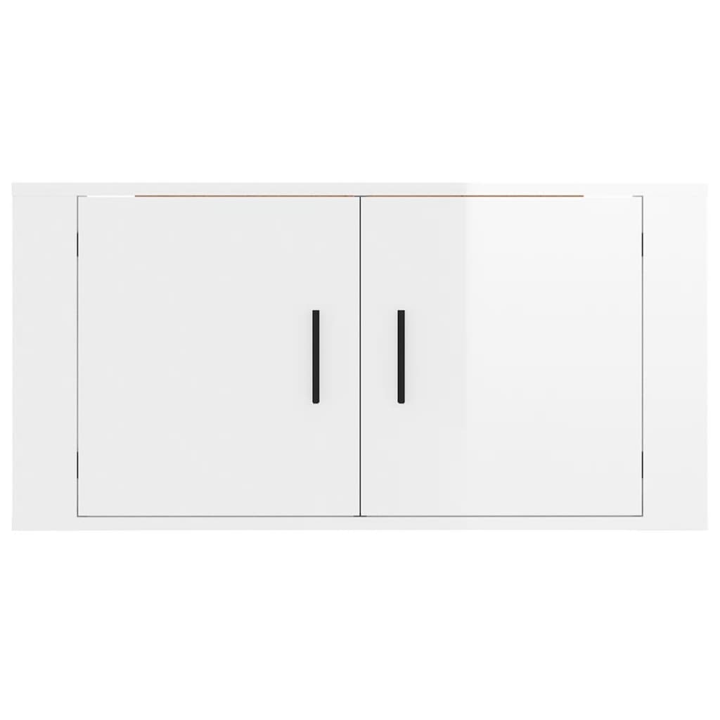 Mobile Porta TV a Parete bianco lucido 80x34,5x40 cm 816626