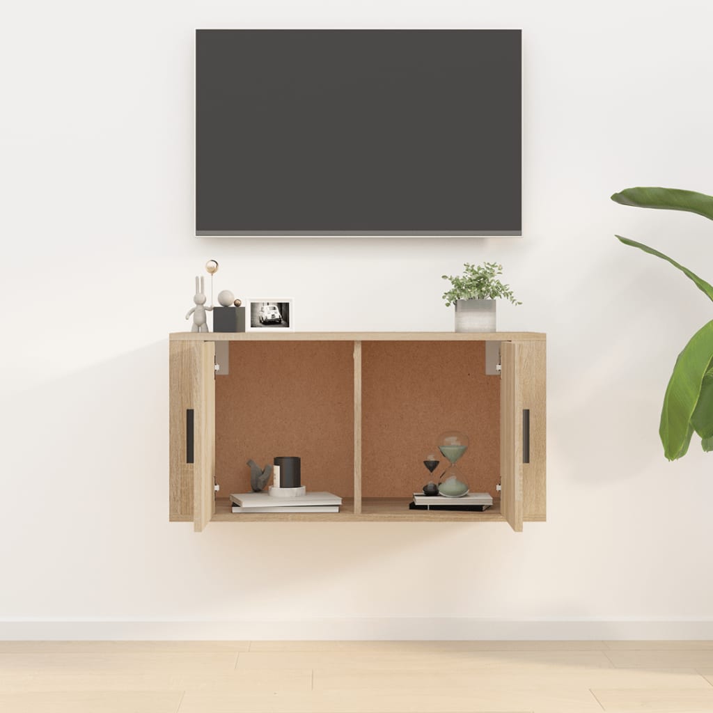 Mobile Porta TV a Parete-Mobile per TV-Credenza TV rovere sonoma 80x34,5x40 cm