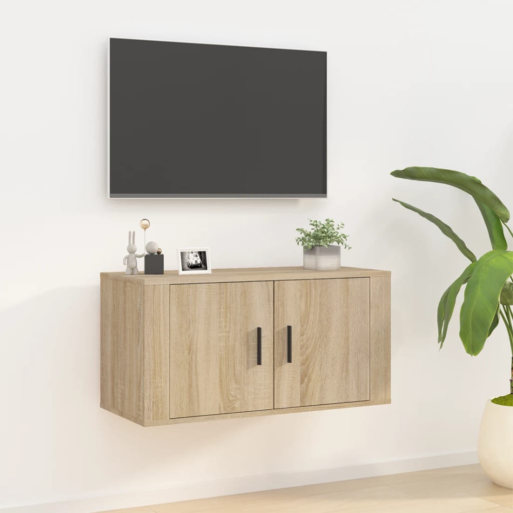 Mobile Porta TV a Parete-Mobile per TV-Credenza TV rovere sonoma 80x34,5x40 cm