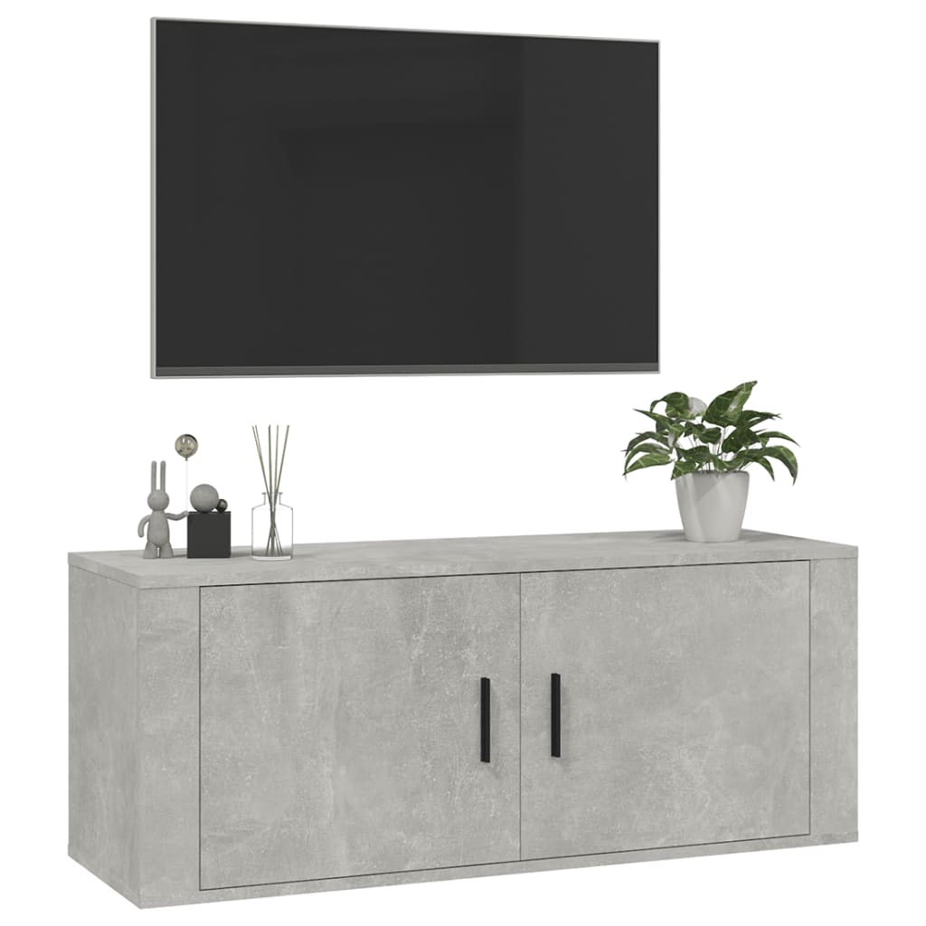 Mobile Porta TV a Parete Grigio cemento 100x34,5x40 cm cod mxl 23161