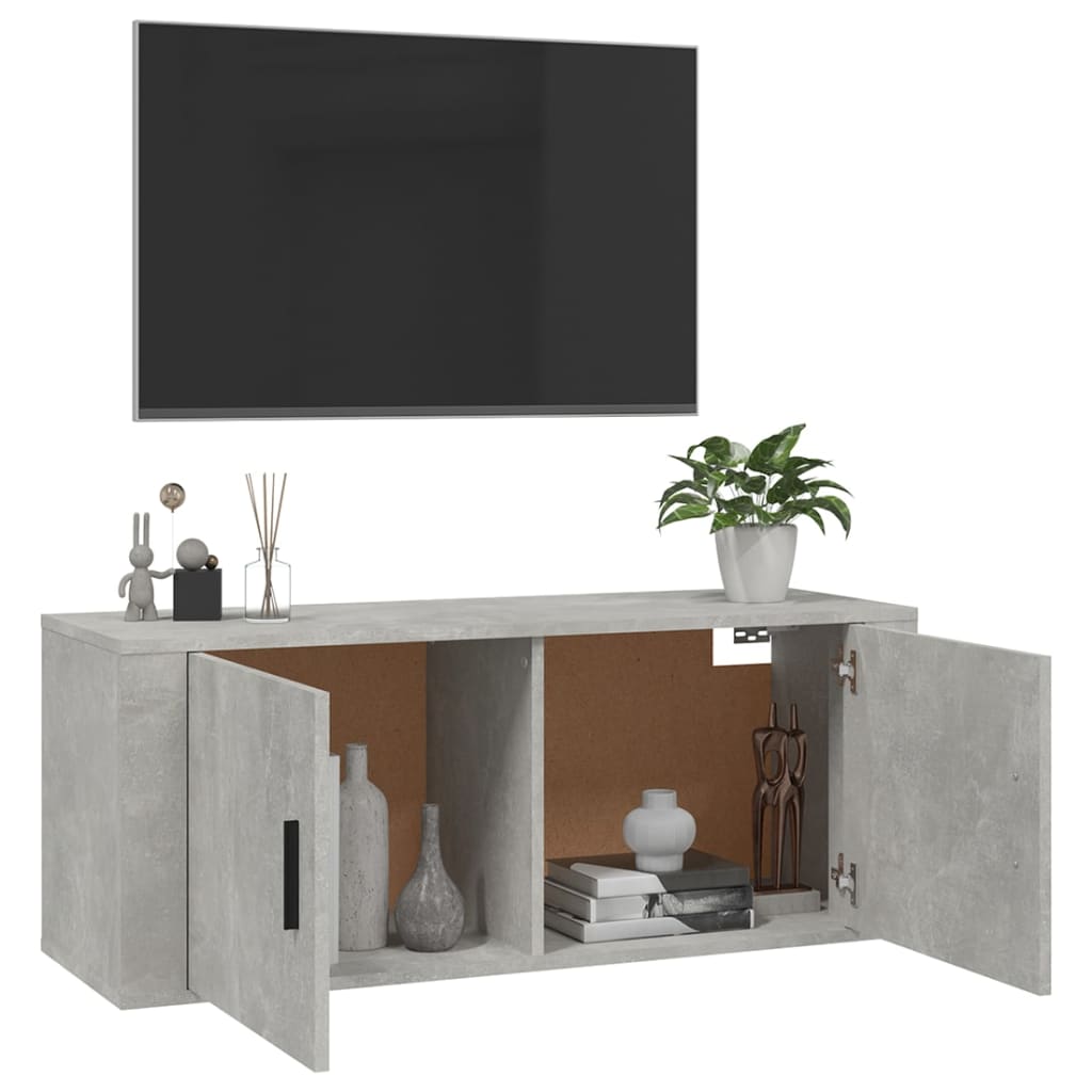 Mobile Porta TV a Parete Grigio cemento 100x34,5x40 cm cod mxl 23161