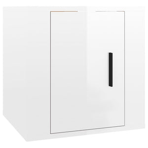 Mobile Porta TV a Parete Bianco Lucido 40x34,5x40 cm 816644