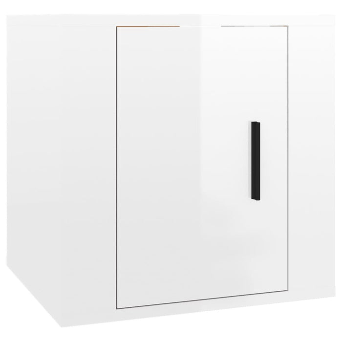 Mobile Porta TV a Parete Bianco Lucido 40x34,5x40 cm 816644