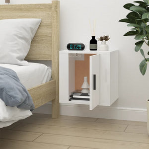 Mobile Porta TV a Parete Bianco Lucido 40x34,5x40 cm 816644