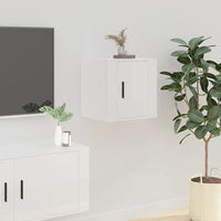 Mobile Porta TV a Parete Bianco Lucido 40x34,5x40 cm 816644