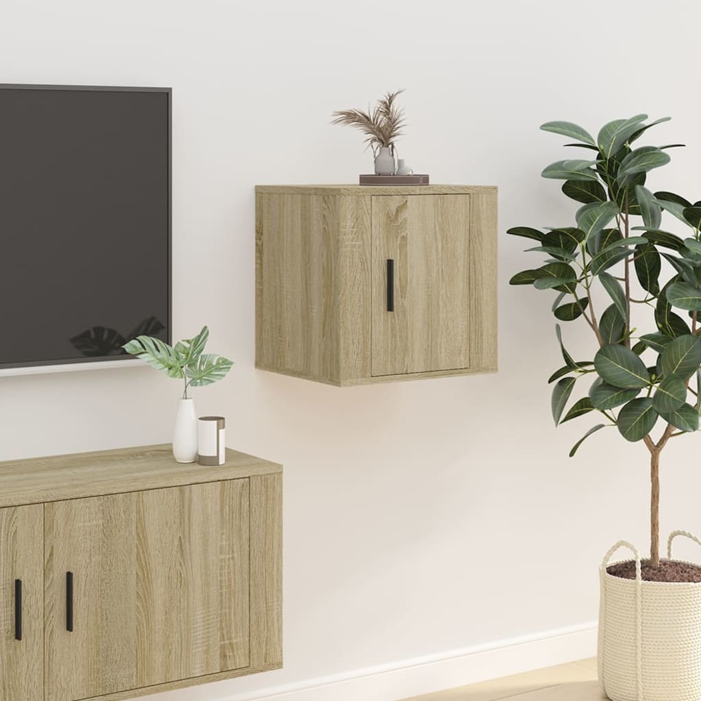 Mobili Porta TV a Parete 2 pz Rovere Sonoma 40x34,5x40 cm 816647
