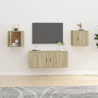 Mobili Porta TV a Parete 2 pz Rovere Sonoma 40x34,5x40 cm 816647
