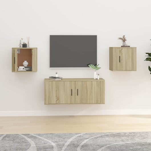 Mobili Porta TV a Parete 2 pz Rovere Sonoma 40x34,5x40 cm 816647