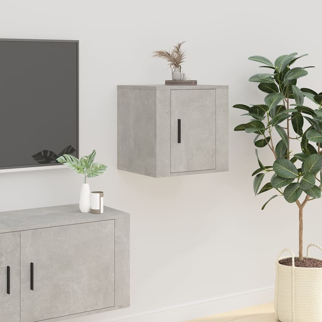 Mobile Porta TV a Parete Grigio Cemento 40x34,5x40 cm 816648