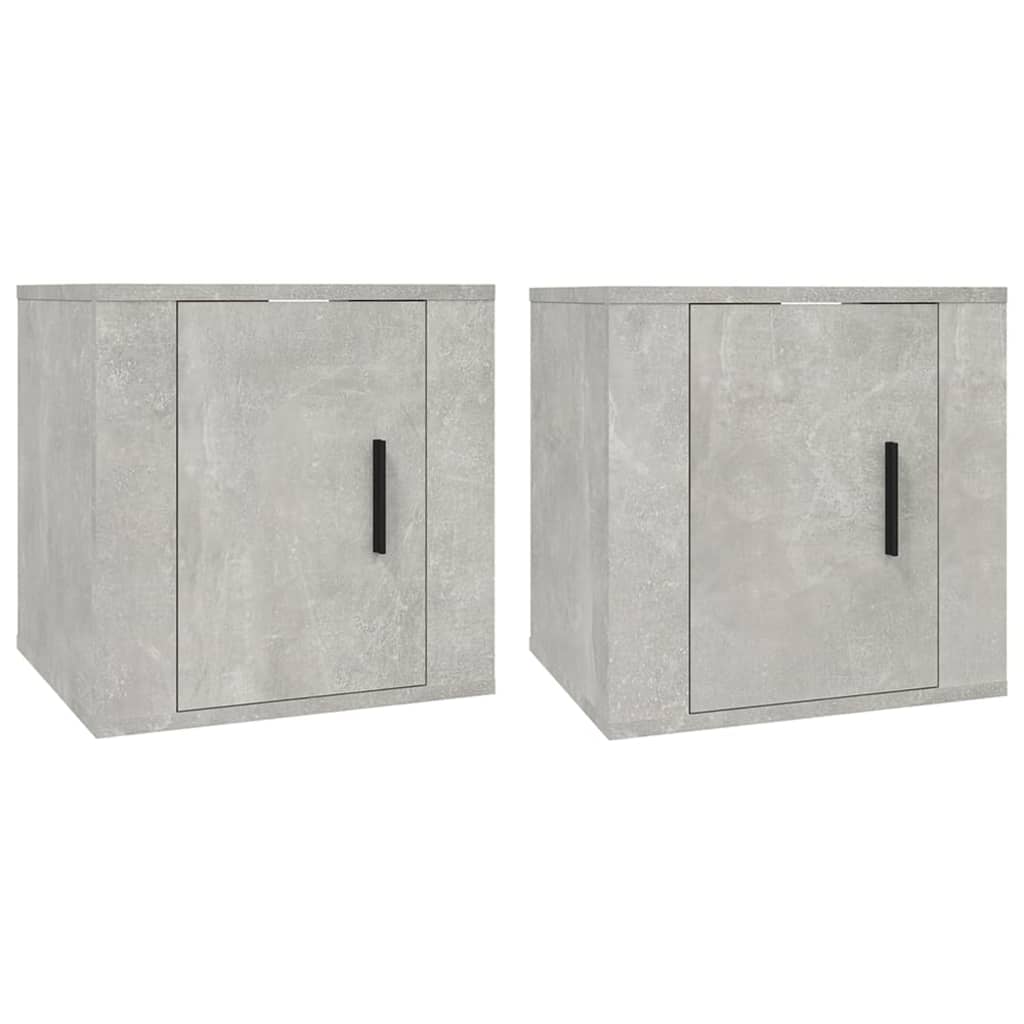 Mobili Porta TV a Parete 2 pz Grigio Cemento 40x34,5x40 cm 816649