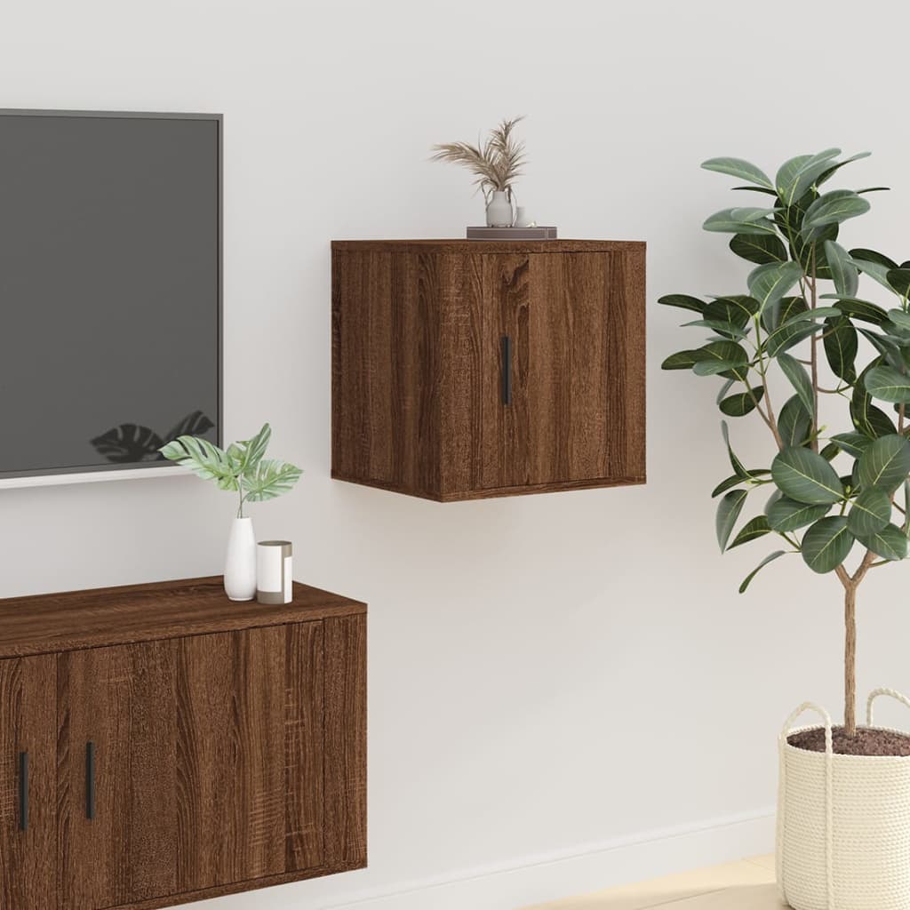 Mobile Porta TV a Parete Rovere Marrone 40x34,5x40 cm 816654